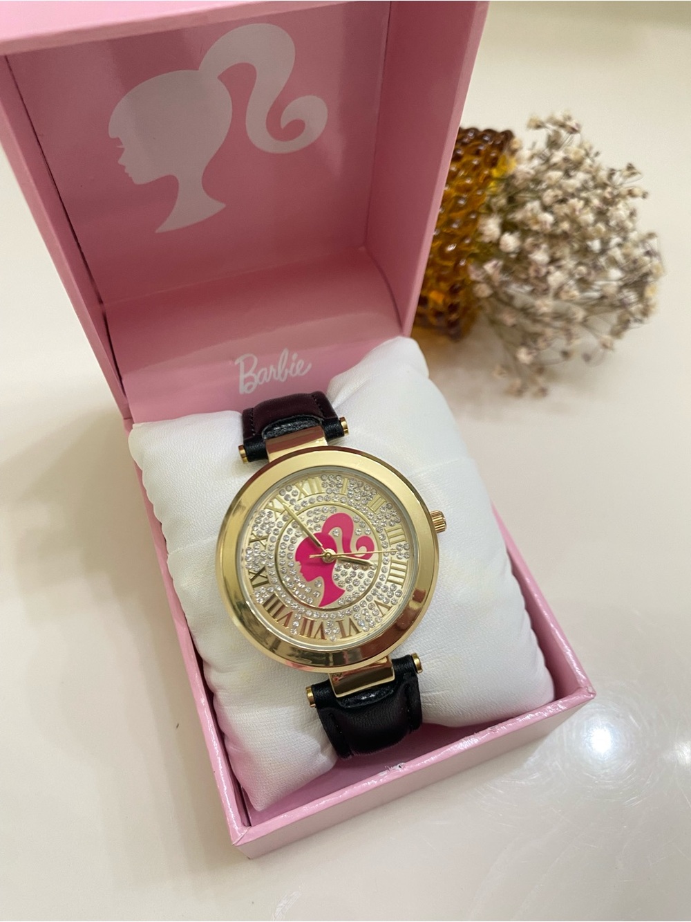 Barbie Watch with Black leather Strap
